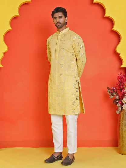 Embroidered & Sequins Kurta Pyjama