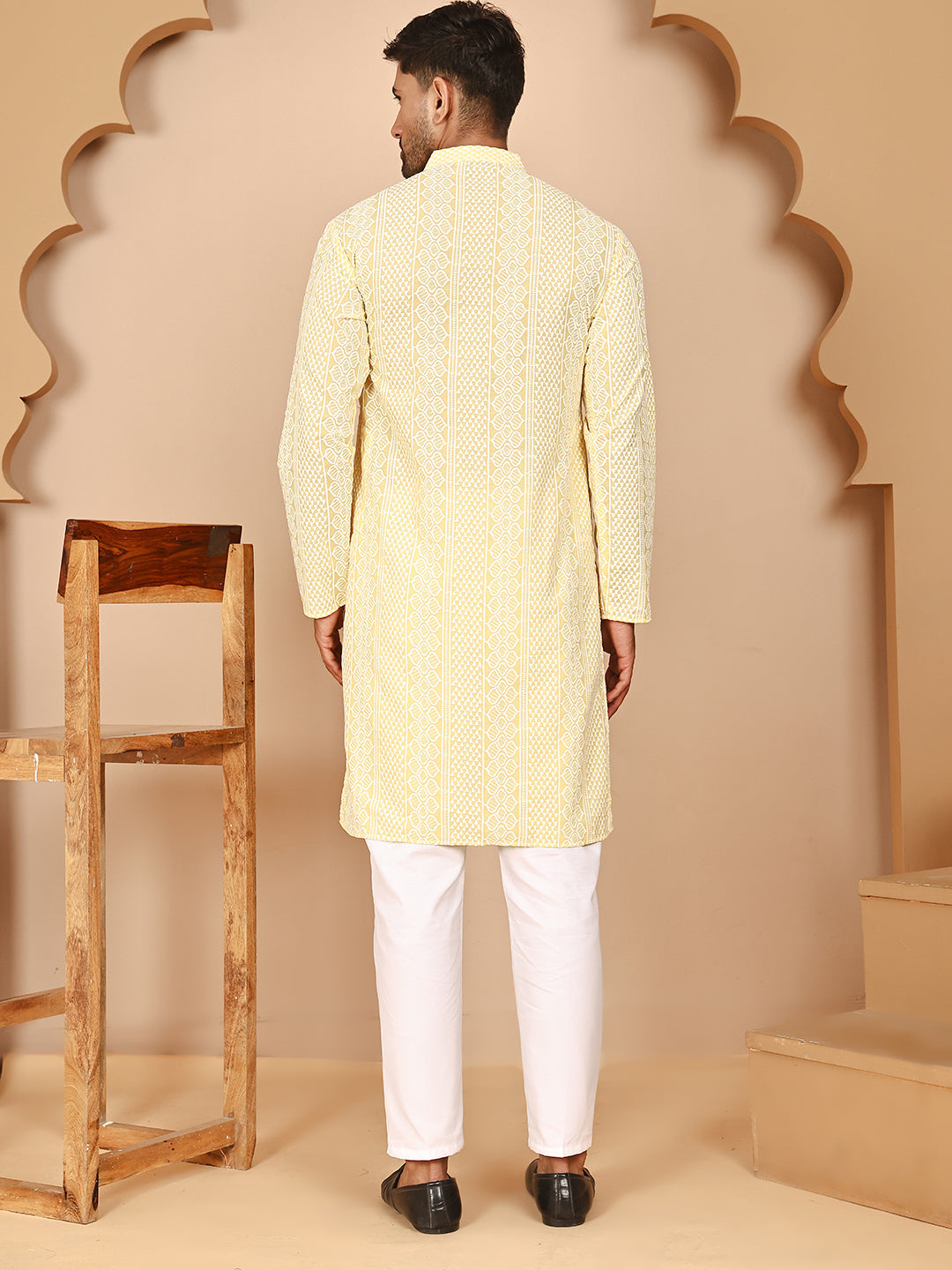 Embroidered Cotton Kurta With Churidar