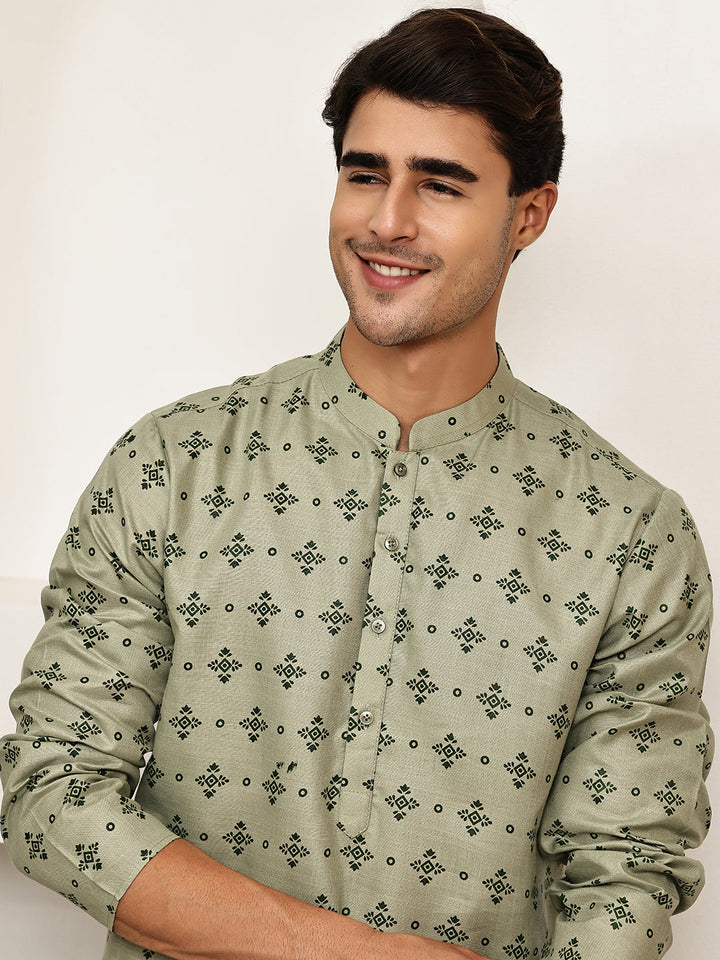 Traditional  Floral Printed Kurta Pyjama Set