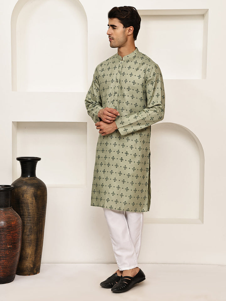 Traditional  Floral Printed Kurta Pyjama Set