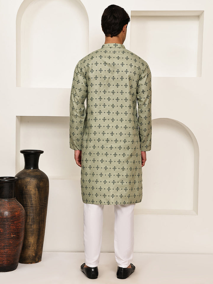 Traditional  Floral Printed Kurta Pyjama Set