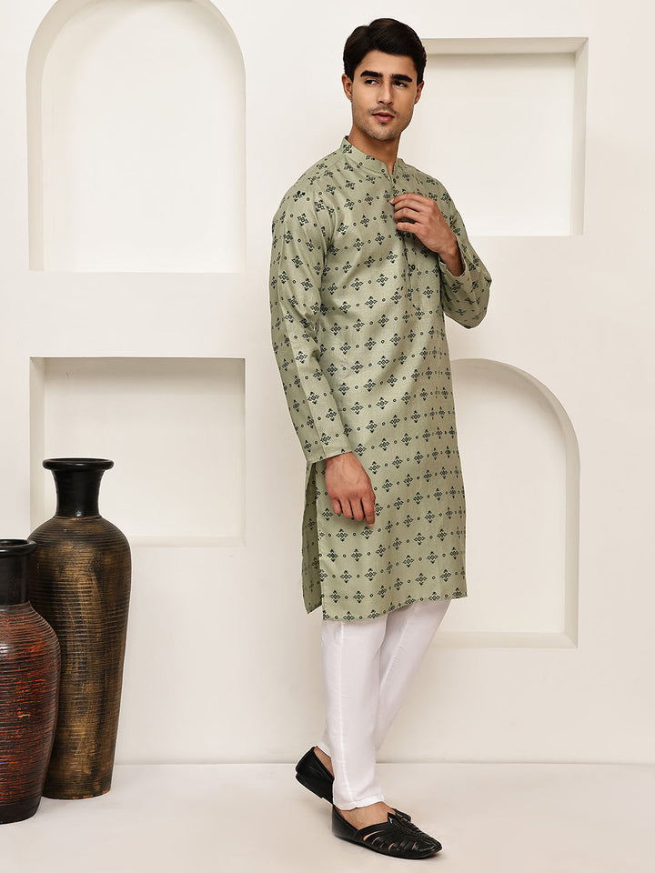 Traditional  Floral Printed Kurta Pyjama Set