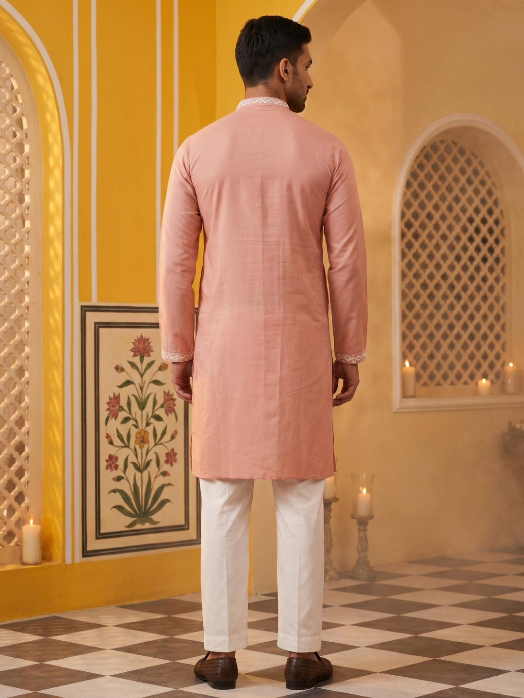 Embroidered Mirror Work Kurta Pyjama