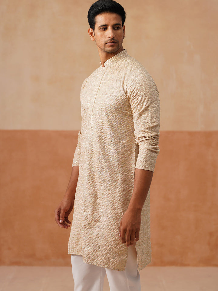Men’S Festive Kurta Set With Intricate Embroidery