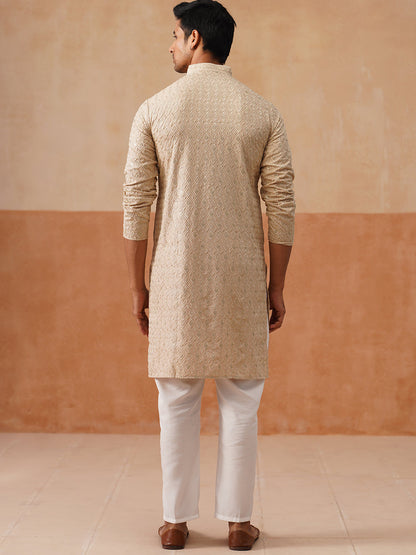 Men’S Festive Kurta Set With Intricate Embroidery