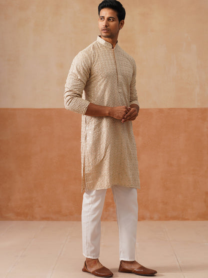 Men’S Festive Kurta Set With Intricate Embroidery