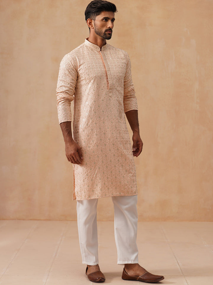 Men’S Festive Kurta Set With Intricate Embroidery