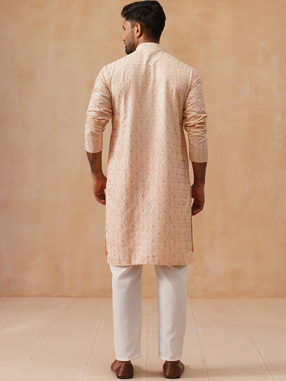 Men’S Festive Kurta Set With Intricate Embroidery