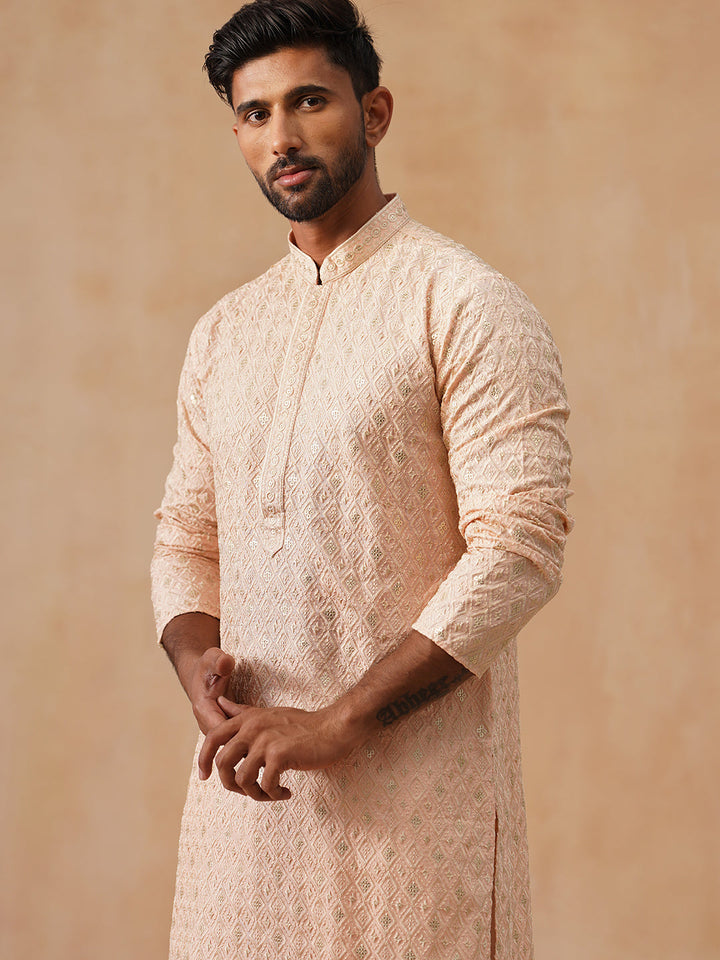 Men’S Festive Kurta Set With Intricate Embroidery