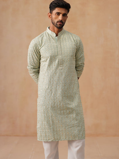 Men’S Festive Kurta Set With Intricate Embroidery