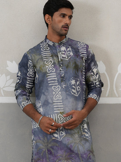 Abstract Ethnic Printed Kurta With Pyjama
