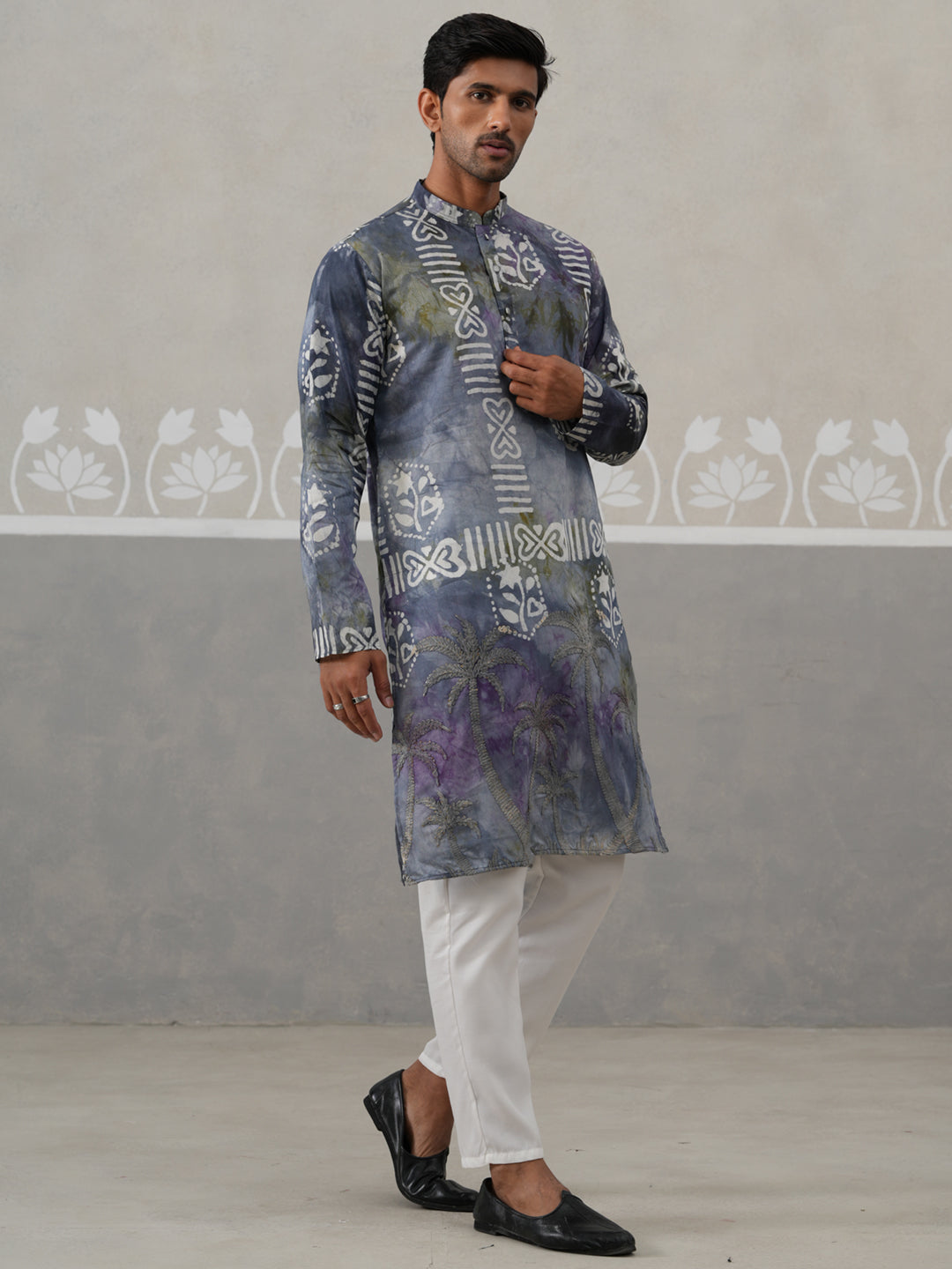 Abstract Ethnic Printed Kurta With Pyjama