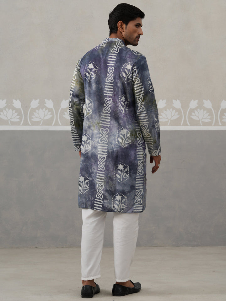 Abstract Ethnic Printed Kurta With Pyjama