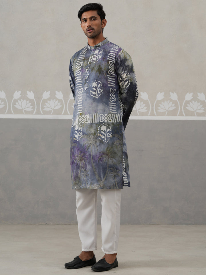 Abstract Ethnic Printed Kurta With Pyjama