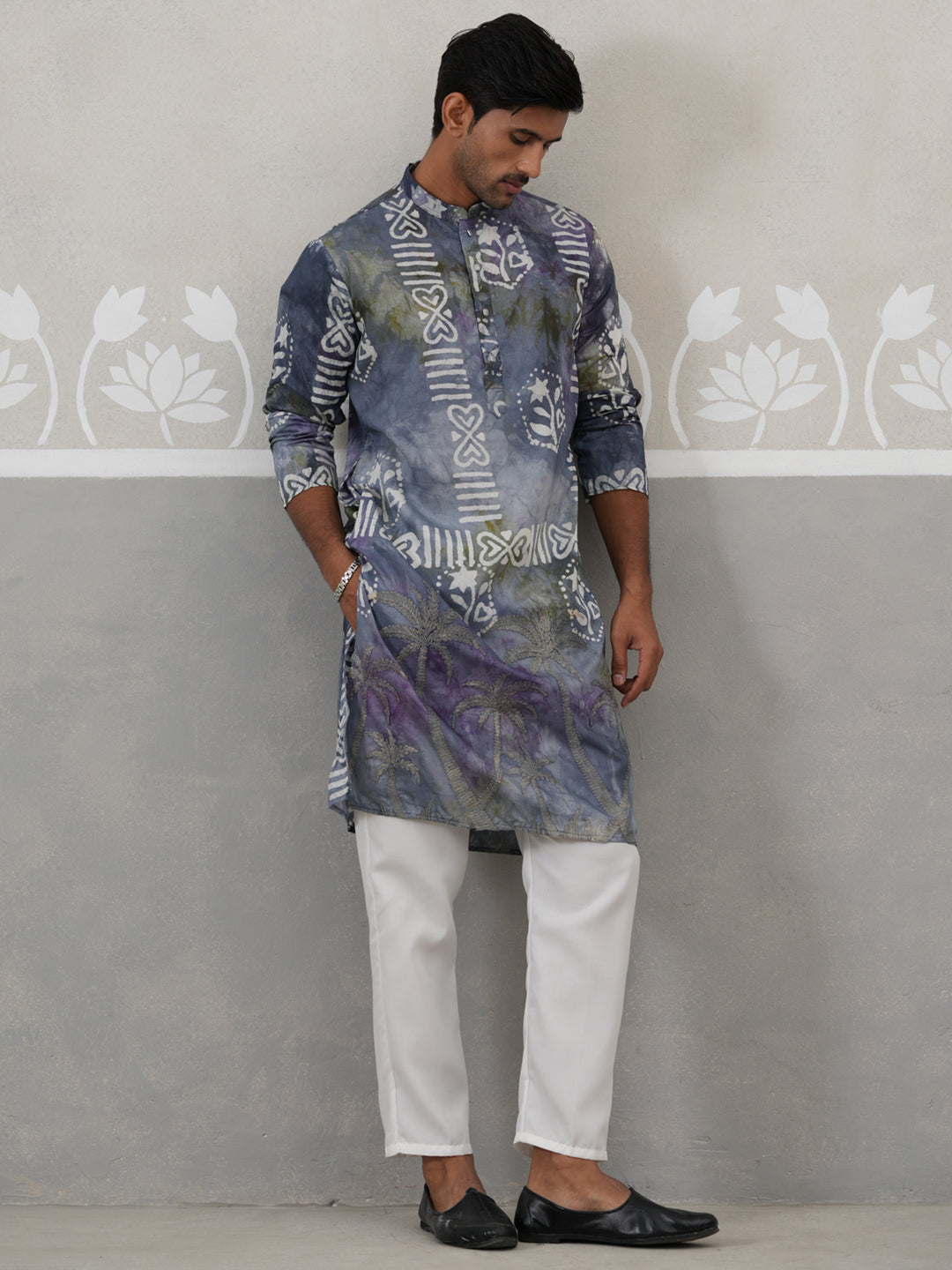 Abstract Ethnic Printed Kurta With Pyjama