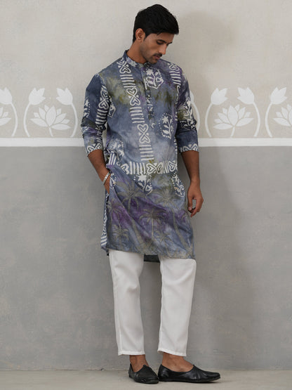Abstract Ethnic Printed Kurta With Pyjama