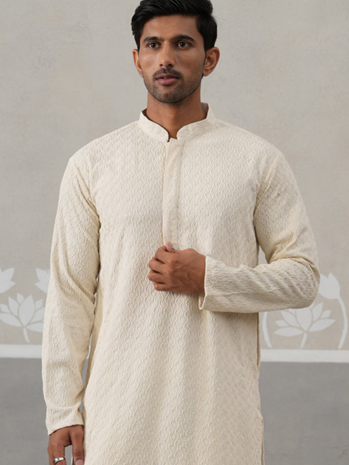 Men Embroidered Viscose Rayon Kurta With Pyjama