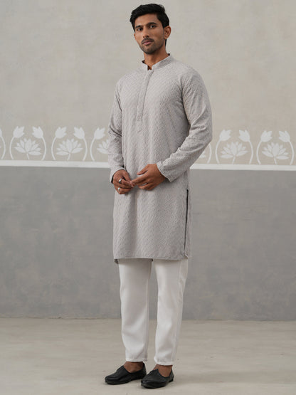 Men Embroidered Viscose Rayon Kurta With Pyjama