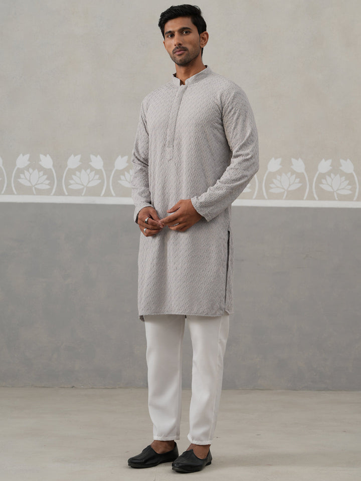 Men Embroidered Viscose Rayon Kurta With Pyjama