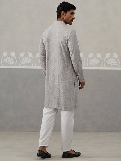 Men Embroidered Viscose Rayon Kurta With Pyjama