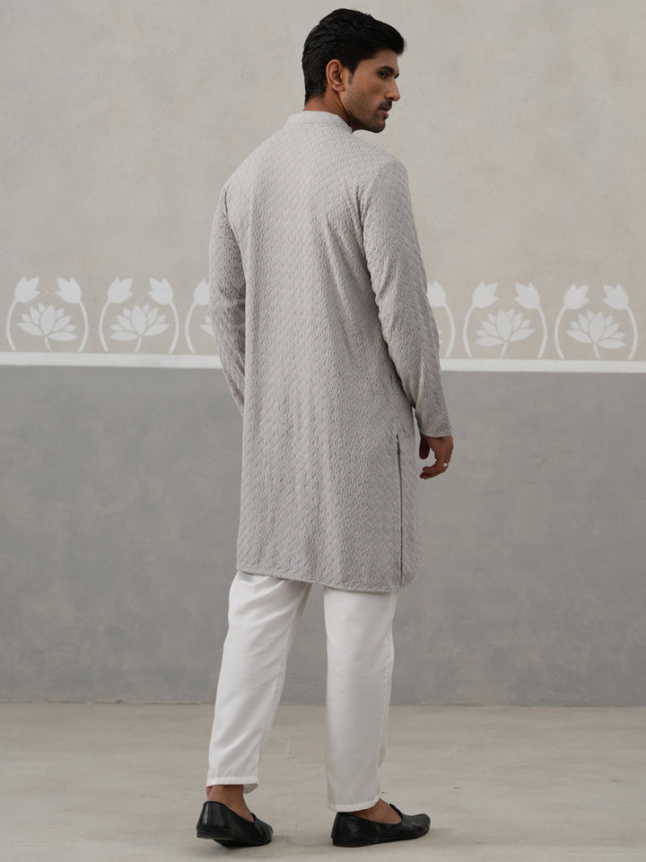 Men Embroidered Viscose Rayon Kurta With Pyjama