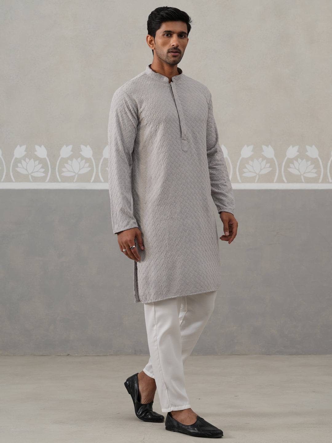 Men Embroidered Viscose Rayon Kurta With Pyjama