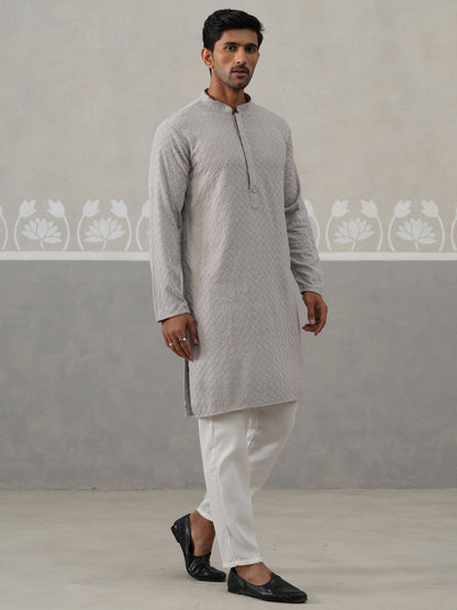 Men Embroidered Viscose Rayon Kurta With Pyjama