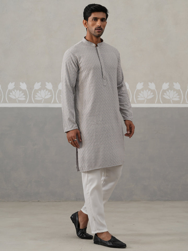 Men Embroidered Viscose Rayon Kurta With Pyjama