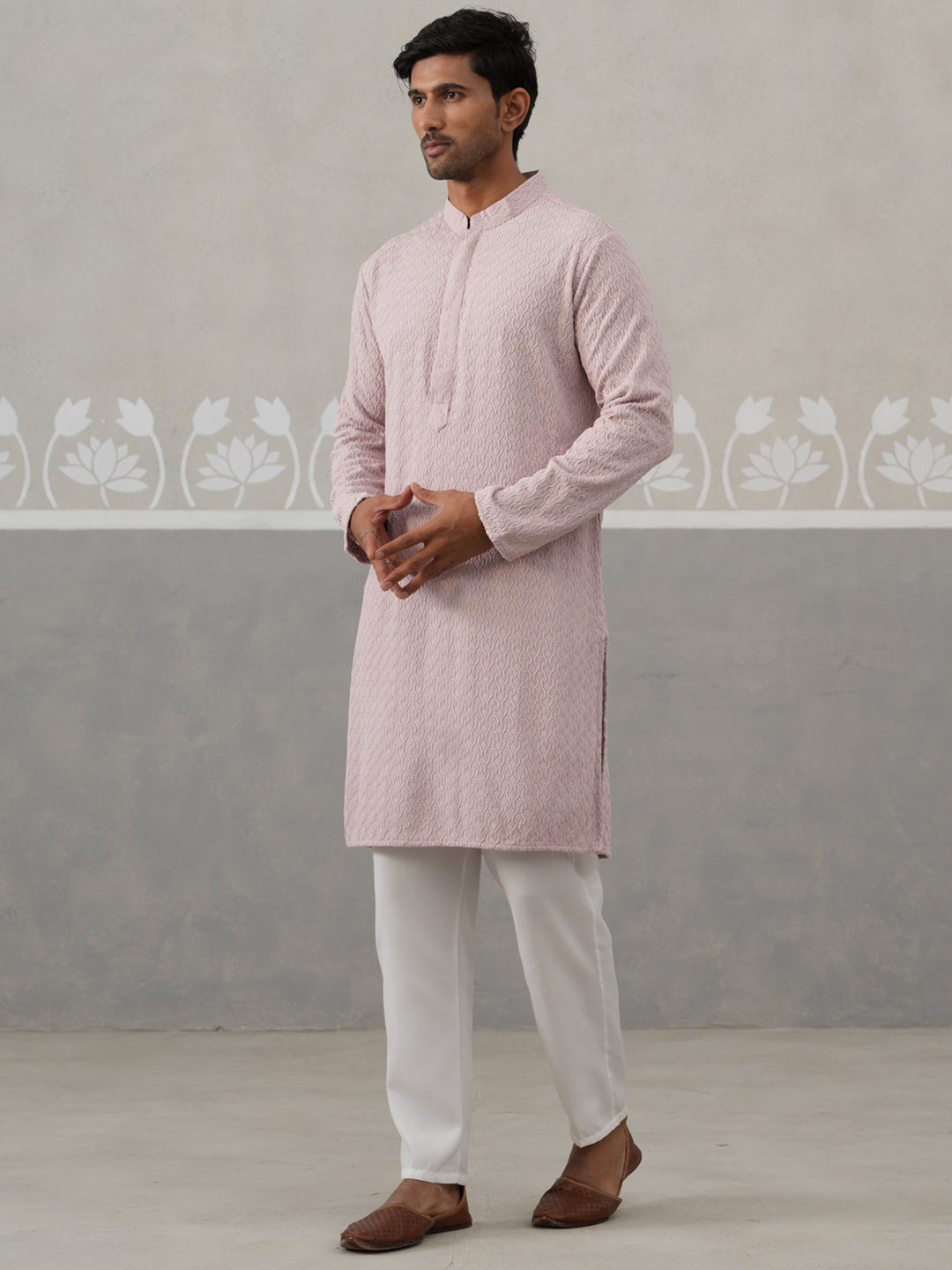 Men Embroidered Viscose Rayon Kurta With Pyjama