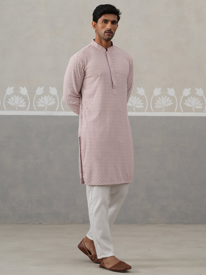 Men Embroidered Viscose Rayon Kurta With Pyjama
