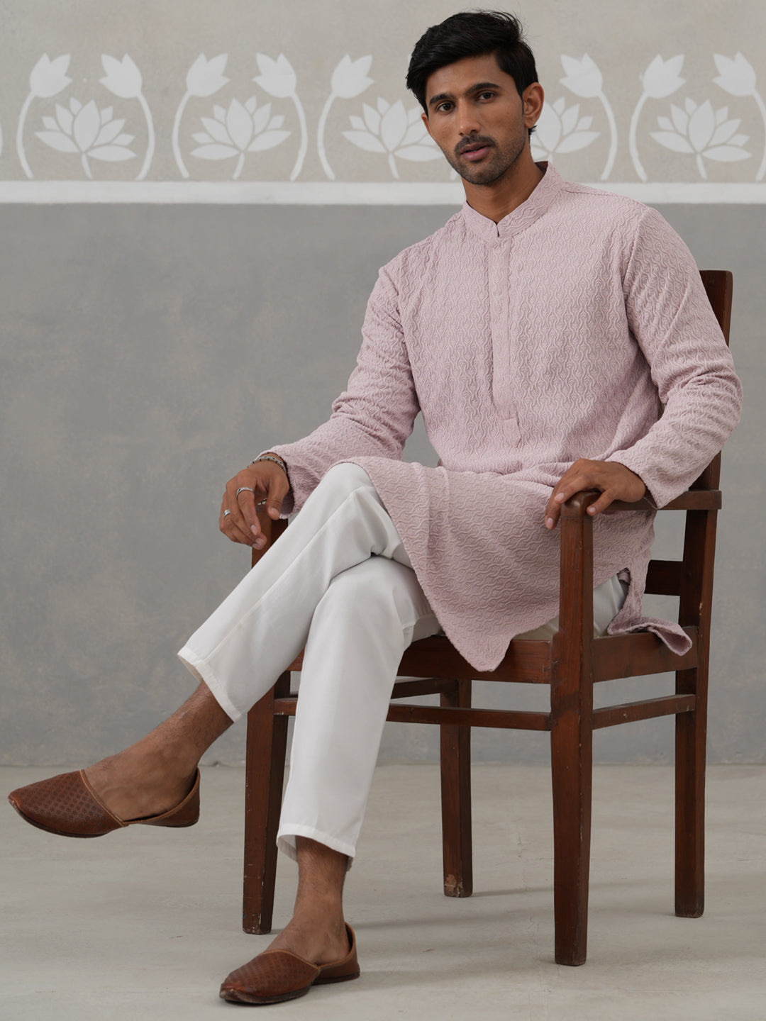 Men Embroidered Viscose Rayon Kurta With Pyjama