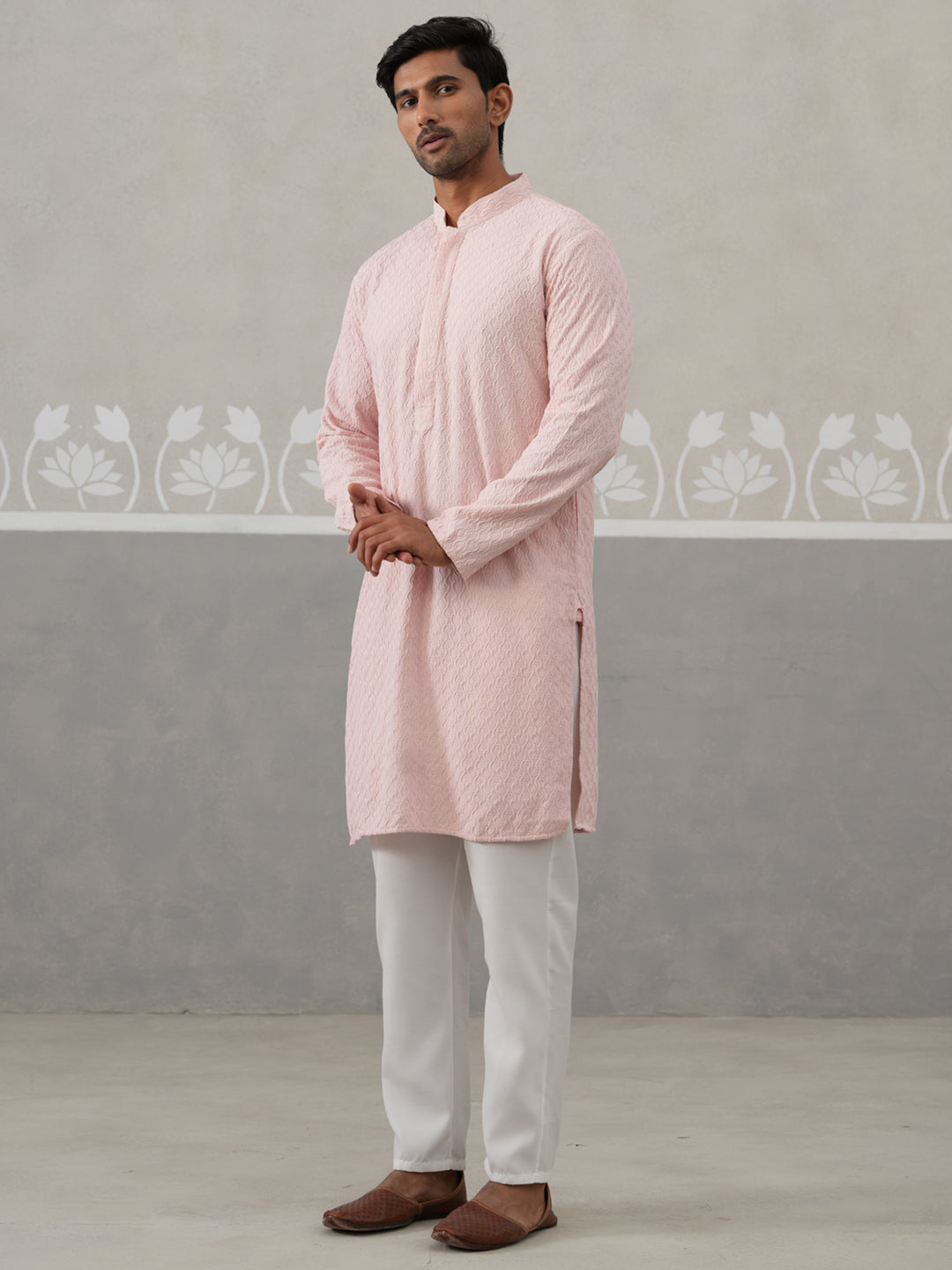 Men Embroidered Viscose Rayon Kurta With Pyjama