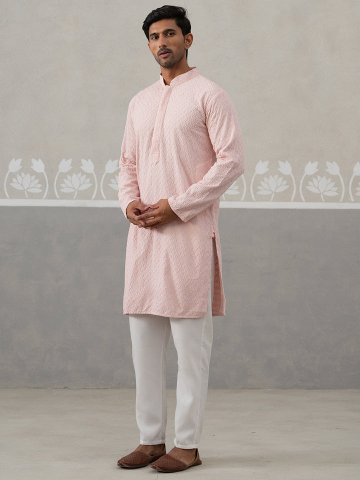 Men Embroidered Viscose Rayon Kurta With Pyjama