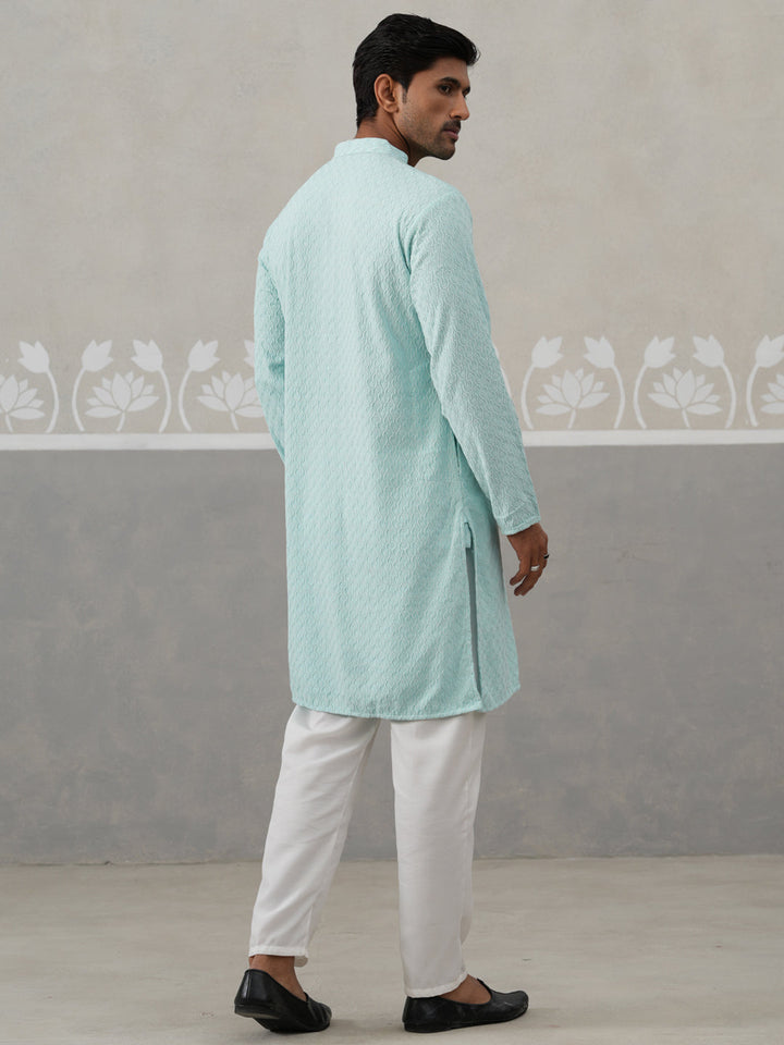 Men Embroidered Viscose Rayon Kurta With Pyjama