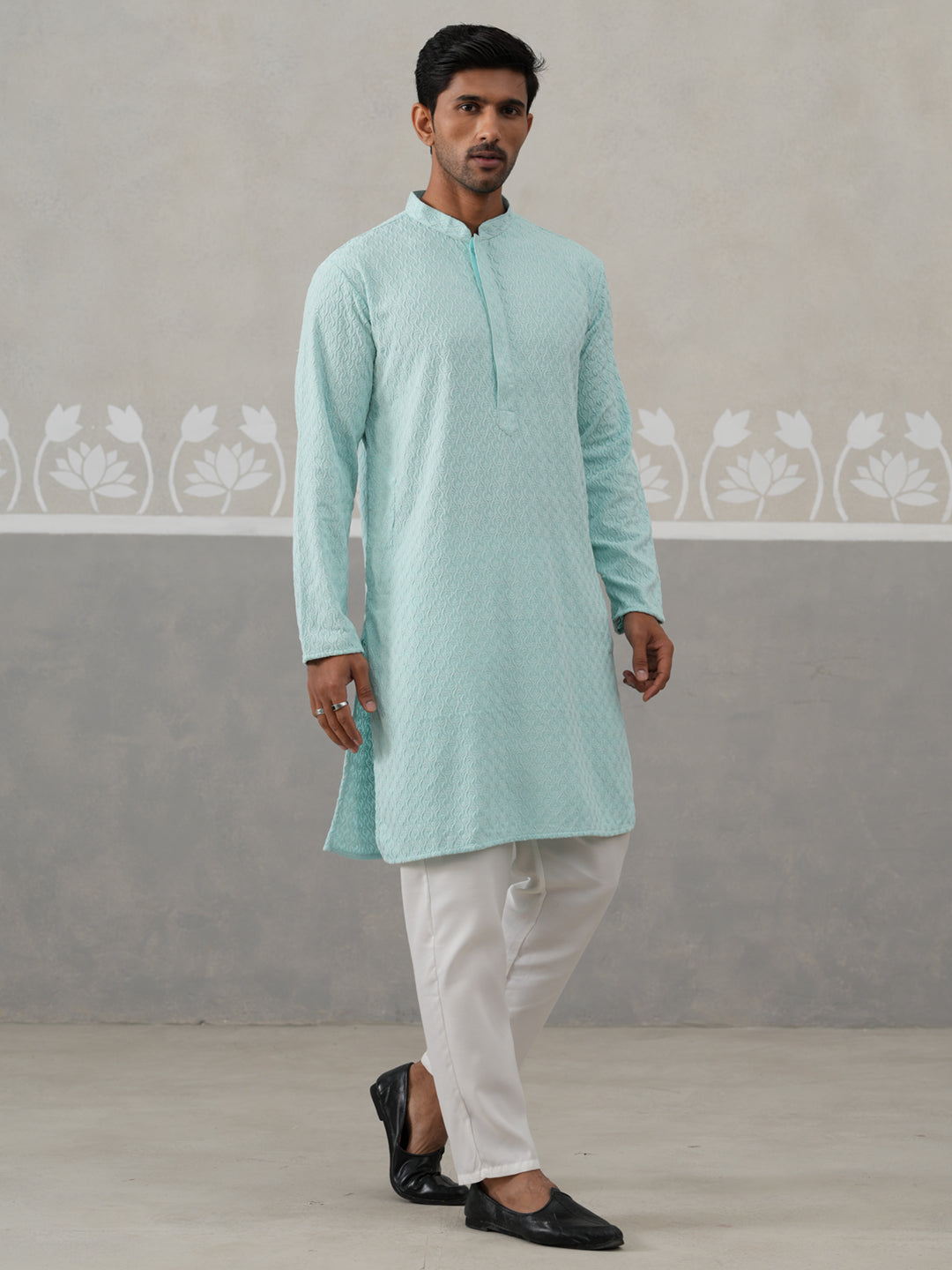 Men Embroidered Viscose Rayon Kurta With Pyjama