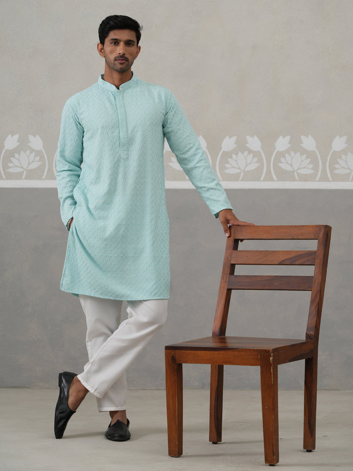 Men Embroidered Viscose Rayon Kurta With Pyjama