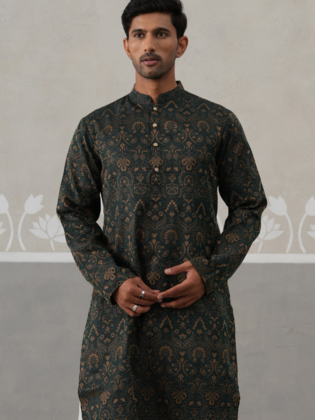 Silk Blend Designer Kurta Pyjama For Men