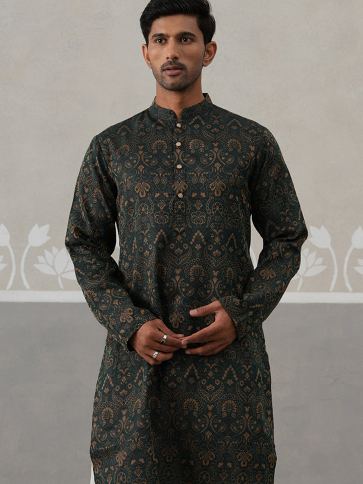 Silk Blend Designer Kurta Pyjama For Men