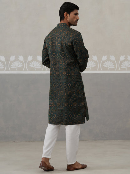 Silk Blend Designer Kurta Pyjama For Men