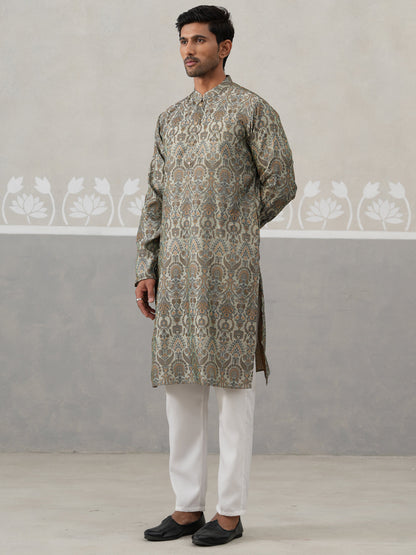 Silk Blend Designer Kurta Pyjama For Men