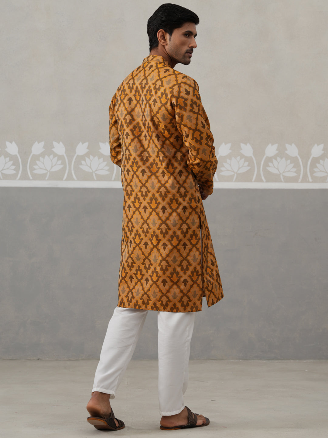 Silk Blend Woven Design Kurta Pyjama Set
