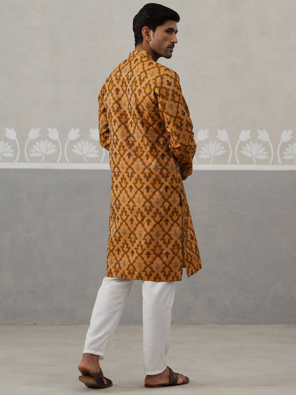 Silk Blend Woven Design Kurta Pyjama Set