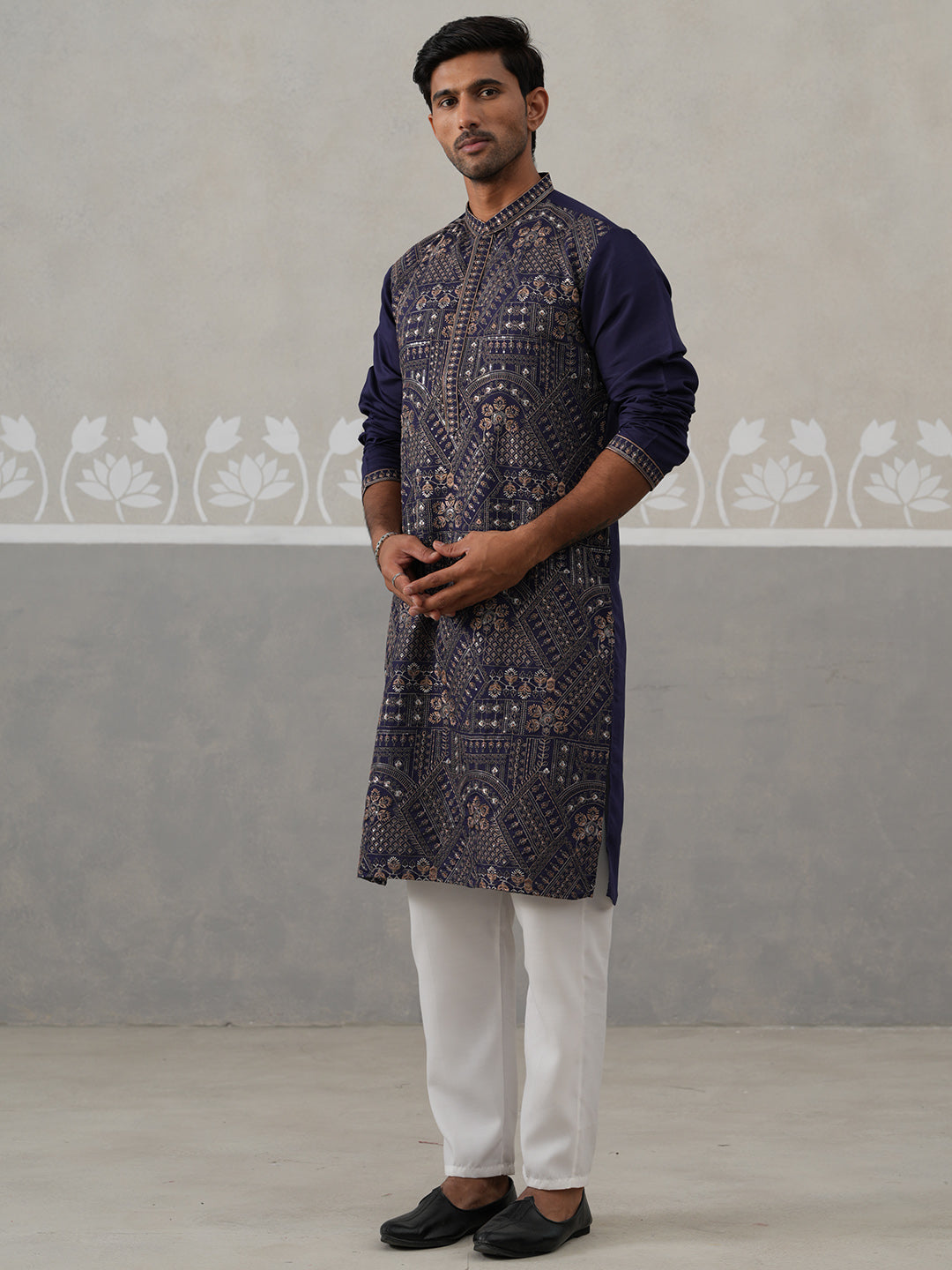 Traditional Embroidered Kurta For Men