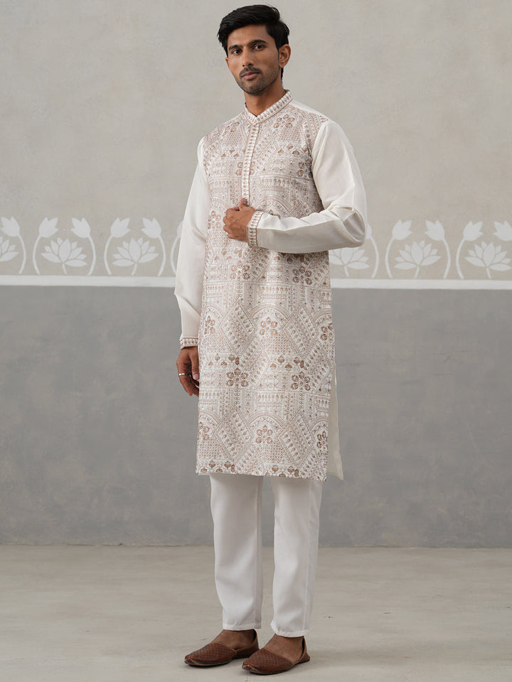Traditional Embroidered Kurta For Men