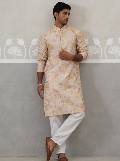 Floral Embroidered And Sequins Kurta Set