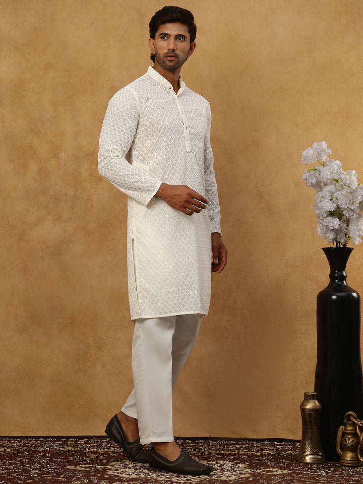 Men’S Ethnic Chikankari Kurta Pyjama