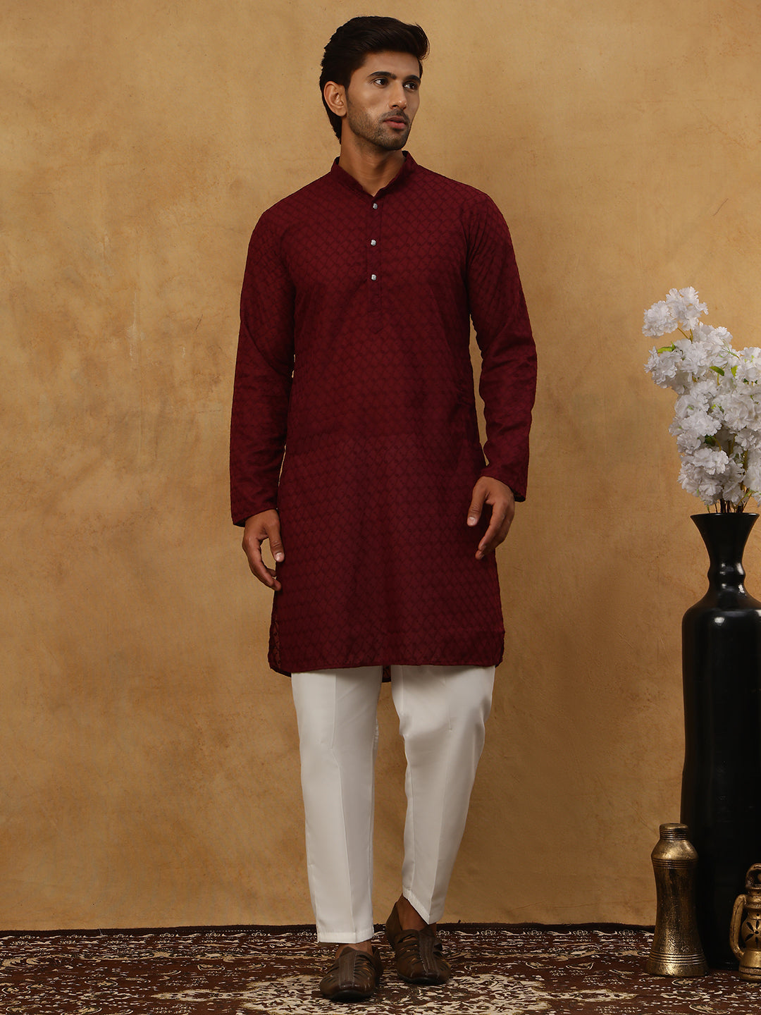 Men’S Ethnic Chikankari Kurta Pyjama