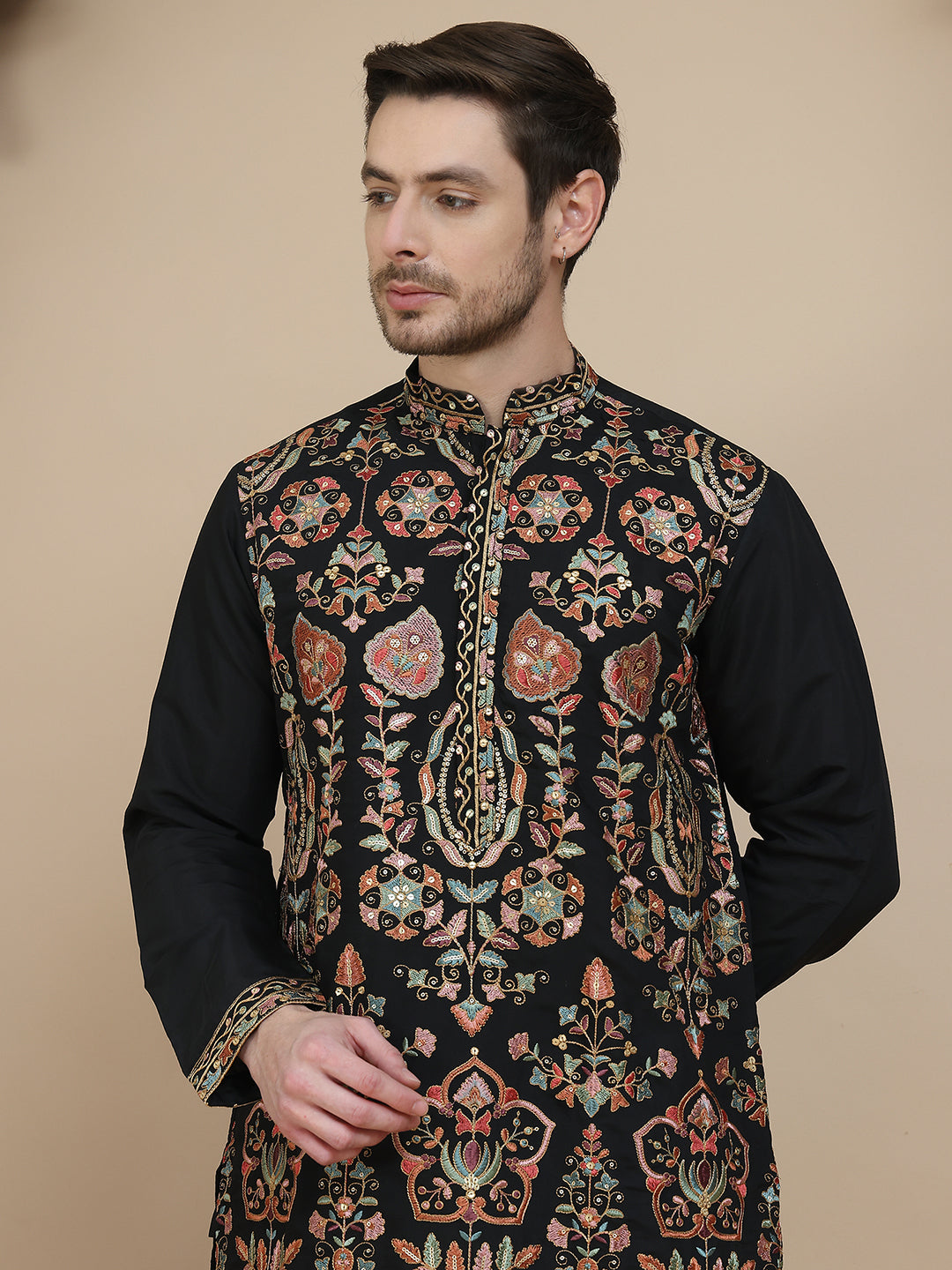Floral Embroidered Straight Kurta With Salwar