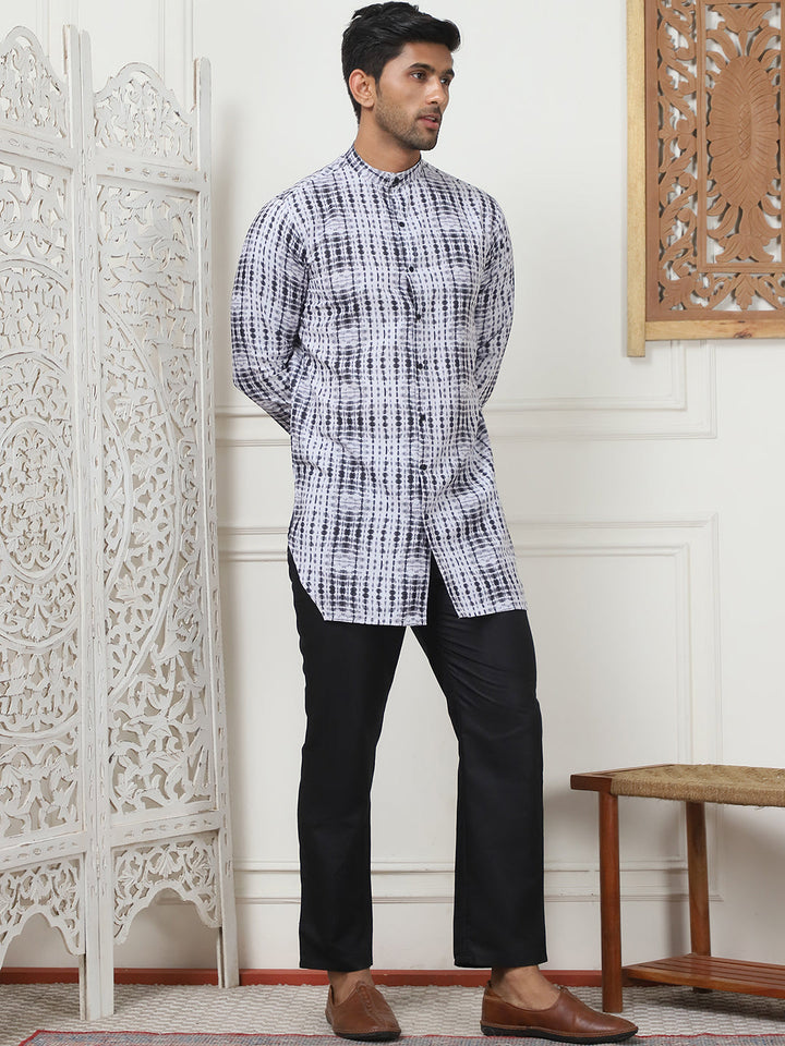 Printed Front Open Kurta With Trouser