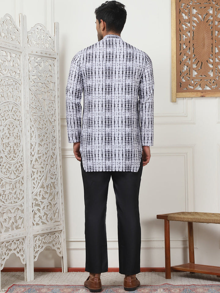 Printed Front Open Kurta With Trouser